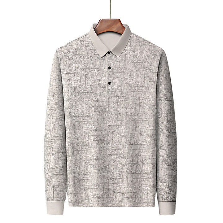 Herren modisches Polohemd mit raffiniertem Strukturdesign und eleganter Knopfleiste Echoarchiv