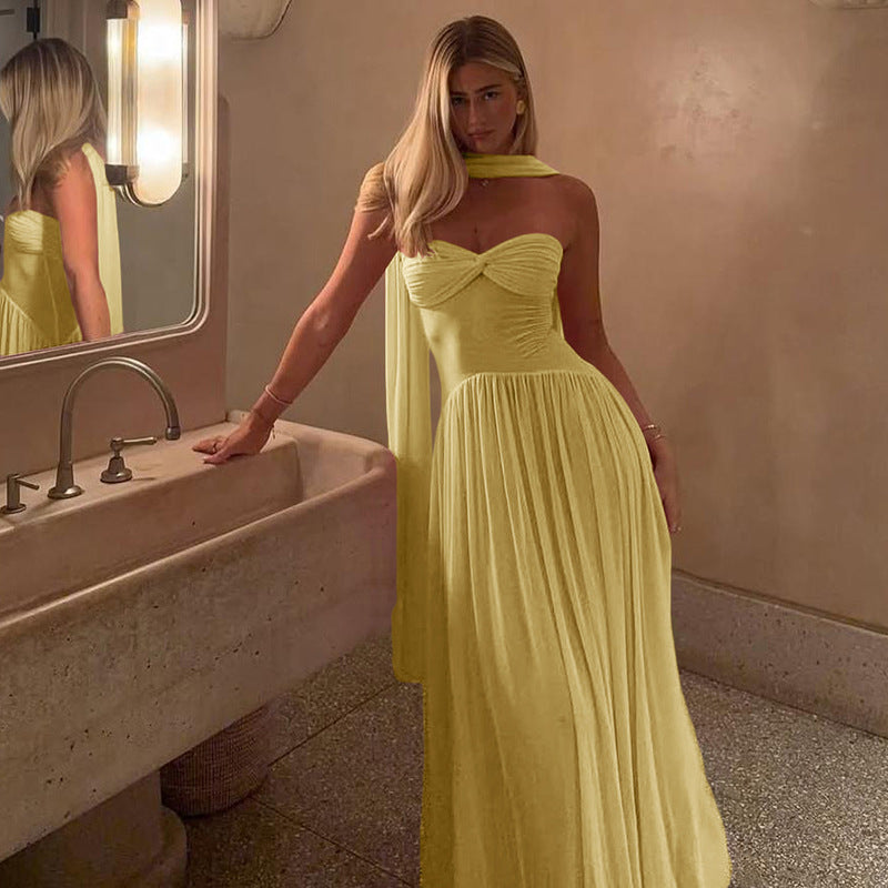 Damen Elegantes Maxikleid mit fließendem Schnitt und raffinierten Trägerdetails Echo Archiv