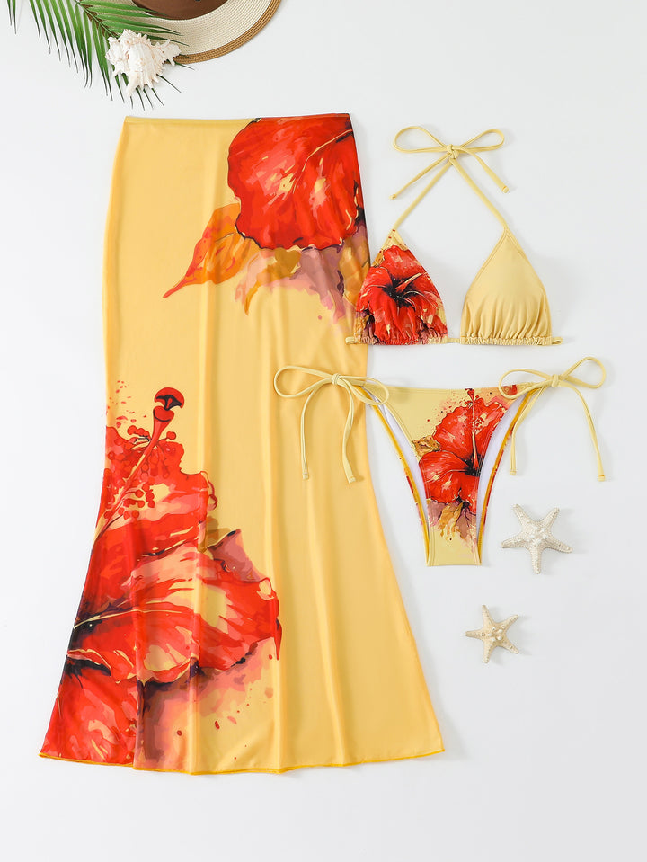 Damen Strandkleid mit blühendem Bikini-Set Echo Archiv