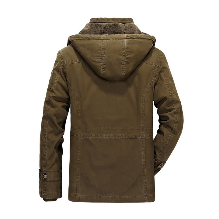 Herren Kapuzenparka mit Teddyfutter und multifunktionalen Utility‑Taschen Echoarchiv