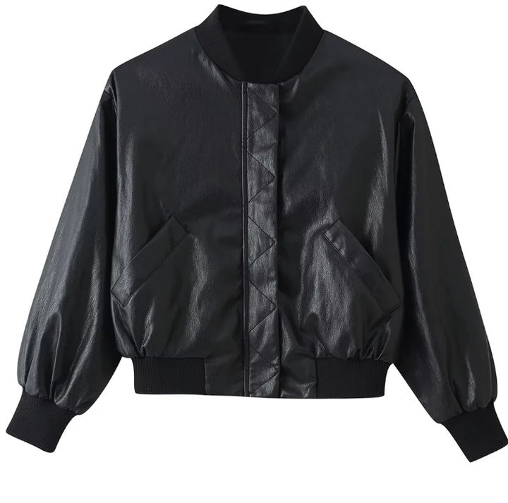 Damen Cropped Blousonjacke aus Webstoff mit Stehkragen, elastischem Saum und feinem Karo‑Design Echo Archiv