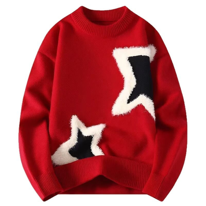 Damen Modischer Pullover mit Sternedesign Echoarchiv