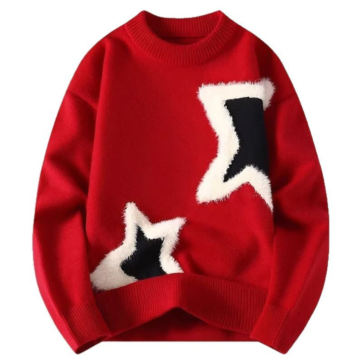 Damen Modischer Pullover mit Sternedesign Echoarchiv