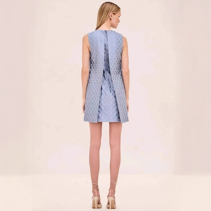 Damen nan Jacquard-Zweiteiler mit ärmelloser Longweste und tailliertem Bustier-Minikleid Echo Archiv