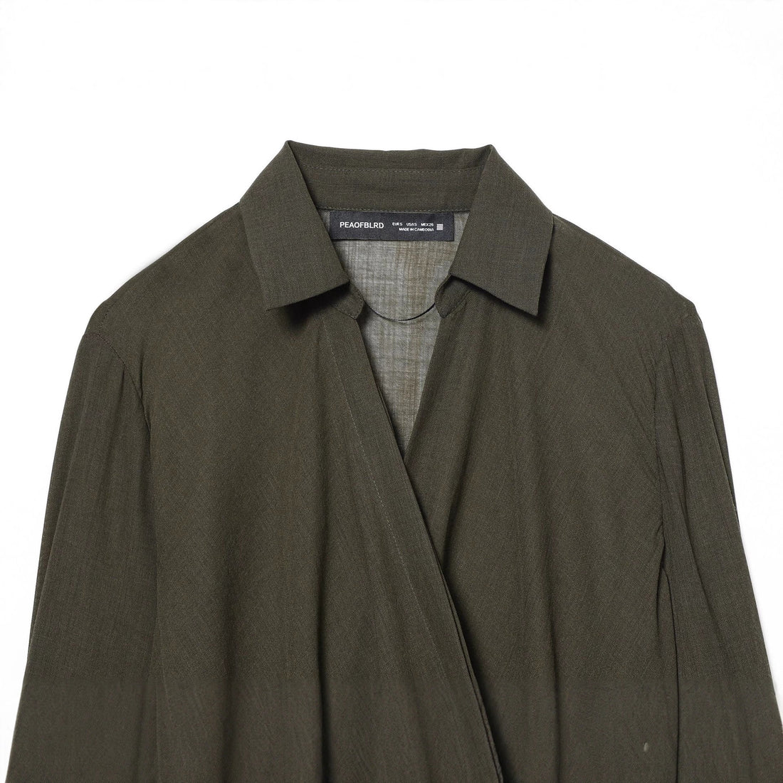 Damen Wickelbluse mit Hemdkragen, asymmetrischem Zipfelsaum und Knotenverschluss – Élovi
