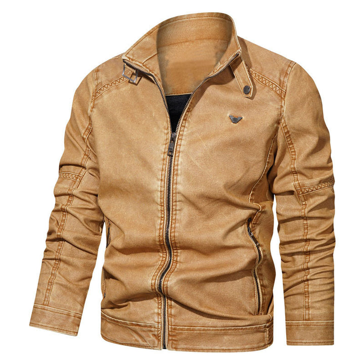 Herren Denim‑Optik Blouson mit ergonomischen Biesen und Stehkragen – Taviero