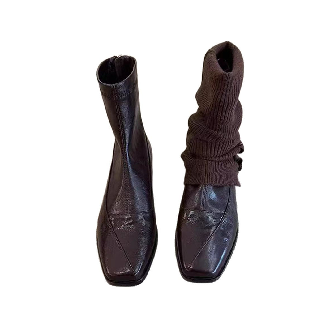 Damen Modische und bequeme Stiefeletten mit gestricktem Obermaterial – Varelle