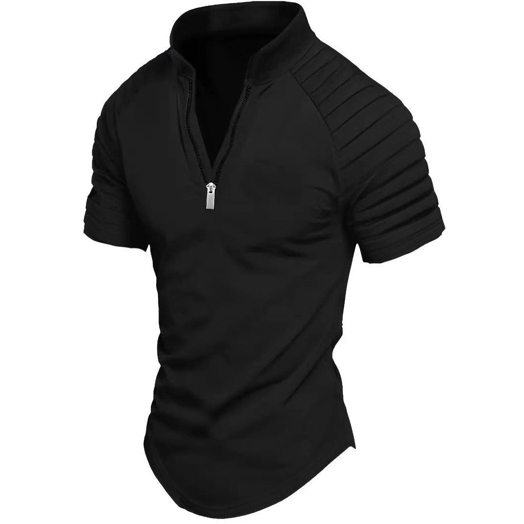 Herren Sportliches Kurzarm-Zip-Shirt Echoarchiv