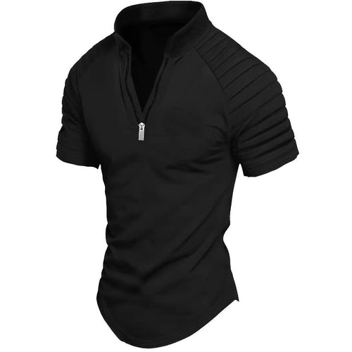 Herren Sportliches Kurzarm-Zip-Shirt Echoarchiv
