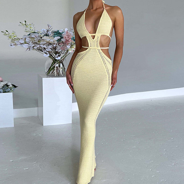 Damen Häkelkleid mit raffinierten Cut-Outs und tiefem V-Ausschnitt Echo Archiv