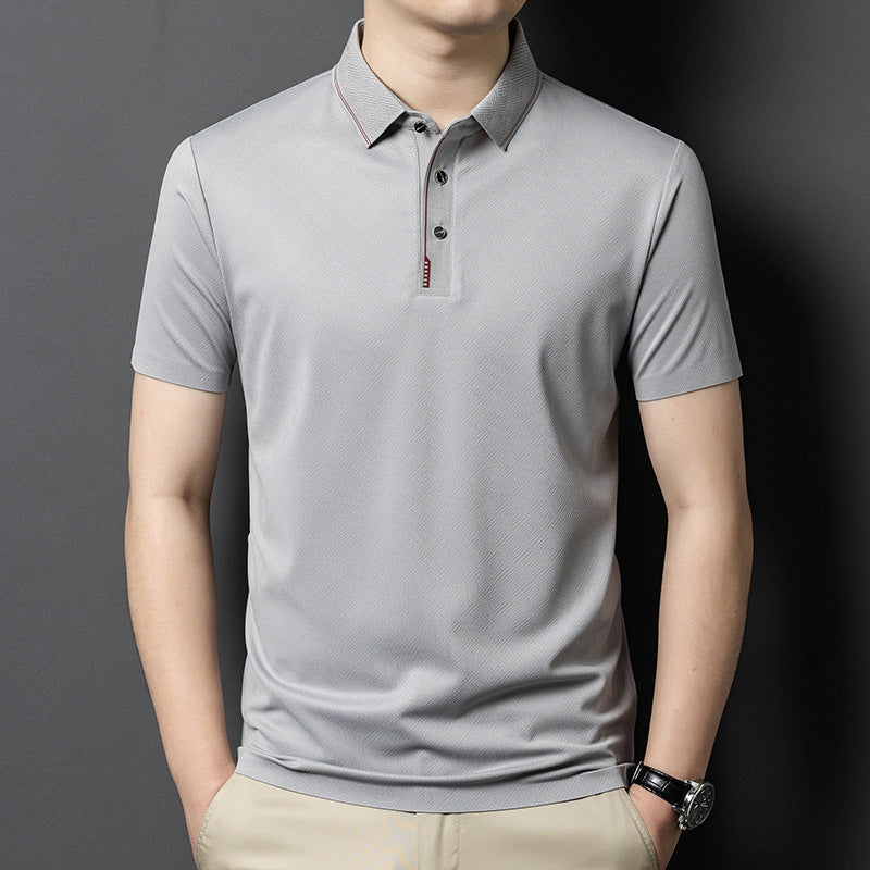 Herren Kurzarm Poloshirt mit strukturiertem Design Echoarchiv