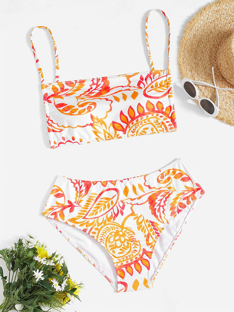 Damen Triangel-Bikini-Set mit verstellbaren Trägern und modischem Muster Echo Archiv