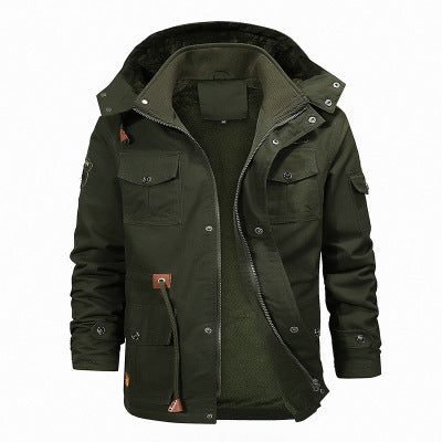 Herren Robuster Canvas-Fieldparka mit durchgehendem Teddyfutter, abnehmbarer Kapuze und Multifunktions‑Taschen Echo Archiv