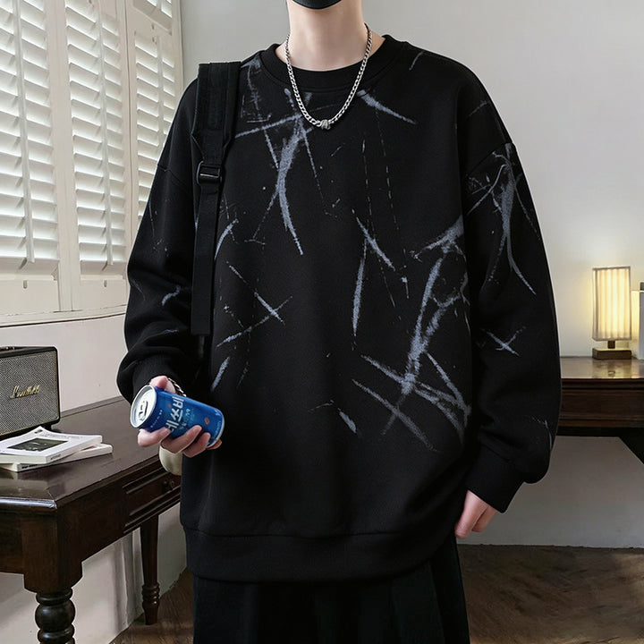 Herren Sweatshirt mit abstraktem Print, Rundhalsausschnitt und relaxed Fit Echo Archiv