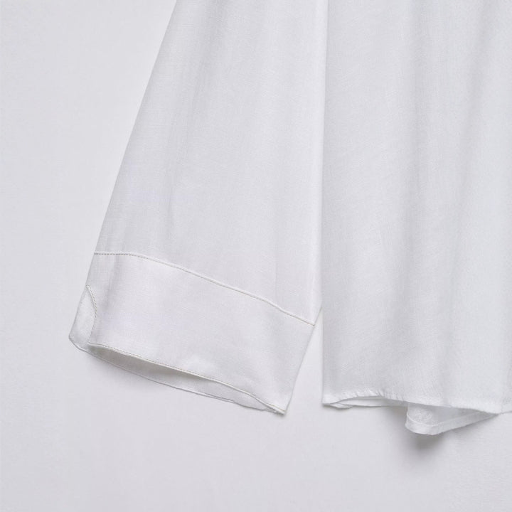 Damen Weites Tunika-Blusenshirt mit V‑Ausschnitt und halber Knopfleiste Echo Archiv