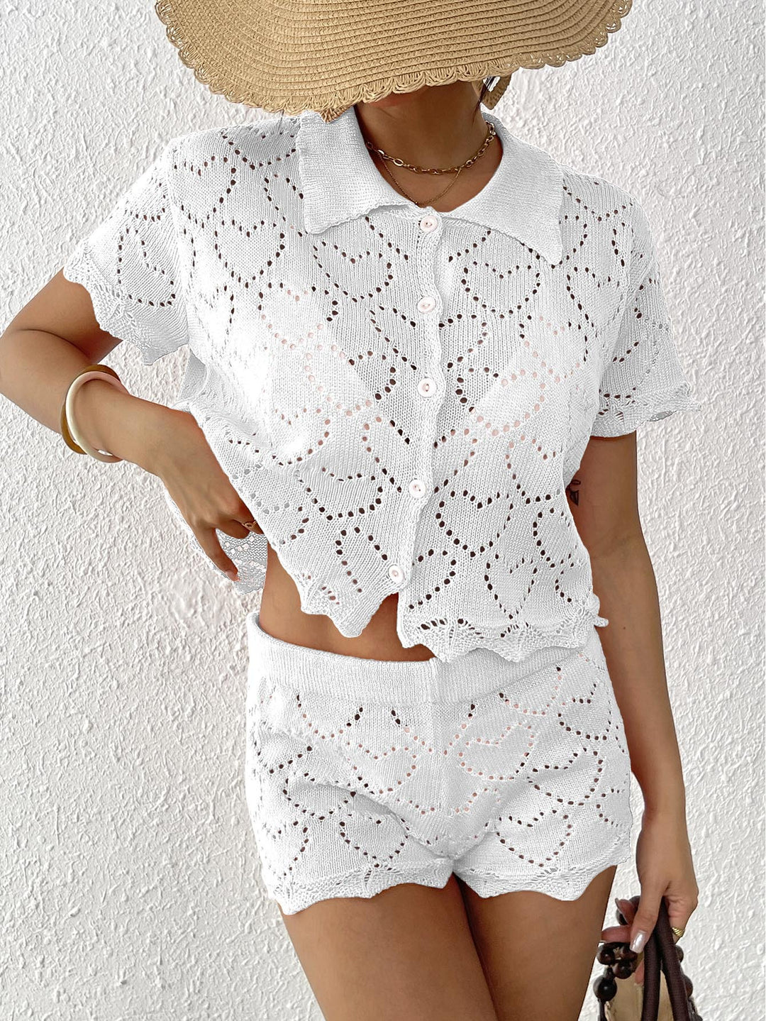Damen luftiges Häkel-Set mit dekorativen Cut-Outs Echo Archiv