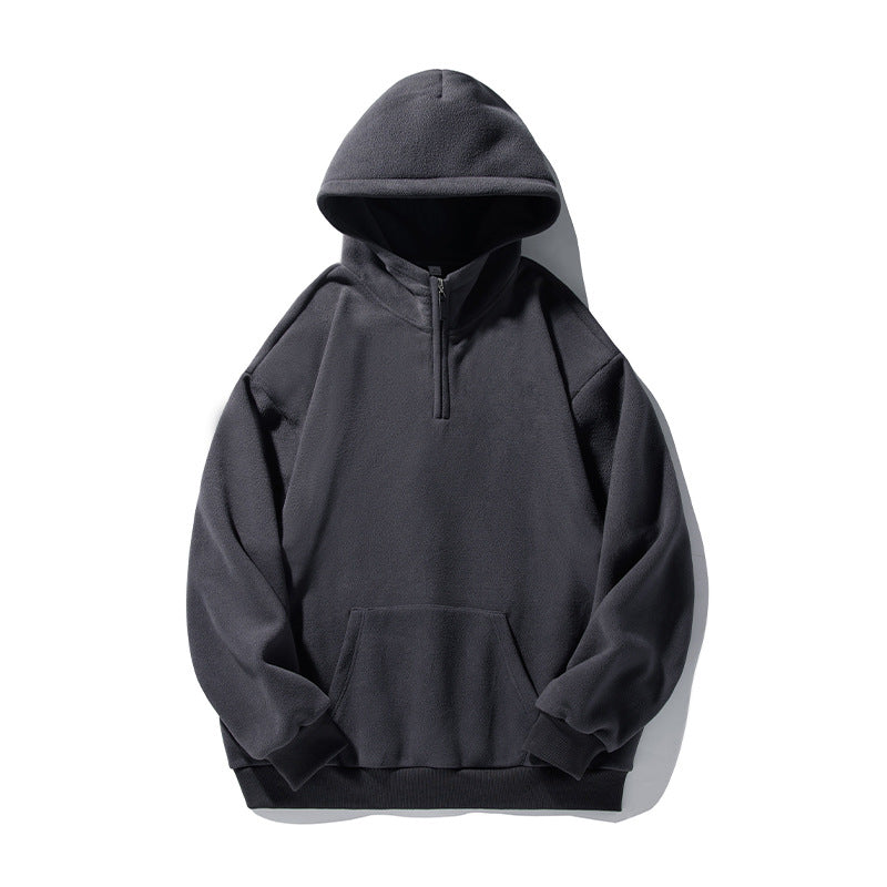 Unisex Thermo-Fleece-Hoodie im Boxy-Schnitt mit Halbzip und Kängurutasche Echo Archiv