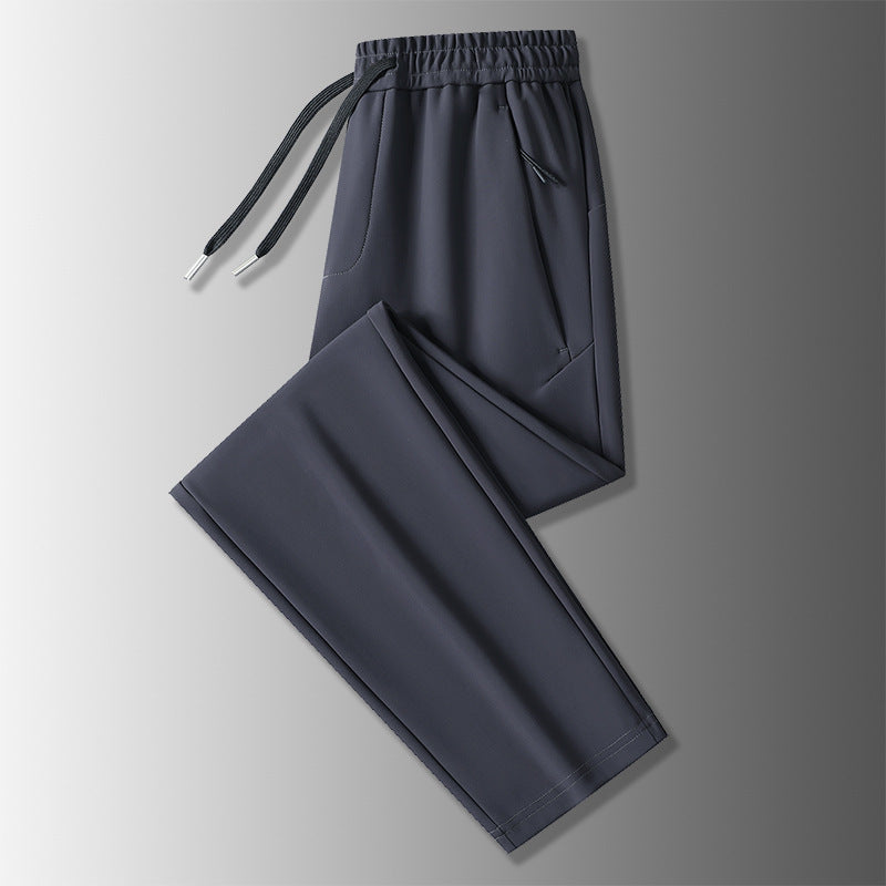 Herren-Jogginghosen mit elastischem Komfortbund, mit Reißverschluss versehenen Taschen und geradem Schnitt – Sorevano