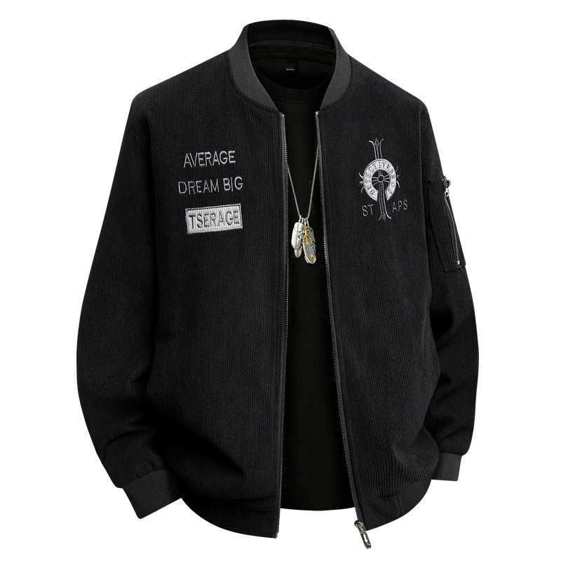 Herren Modische Bomberjacke mit Stickerei Echo Archiv