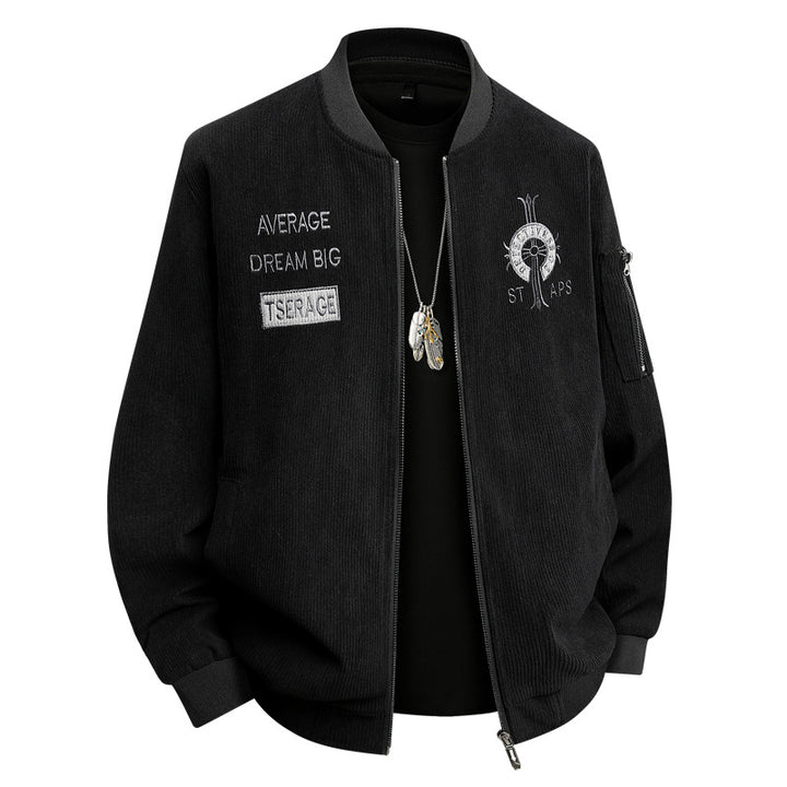 Herren Modische Bomberjacke mit Stickerei Echo Archiv