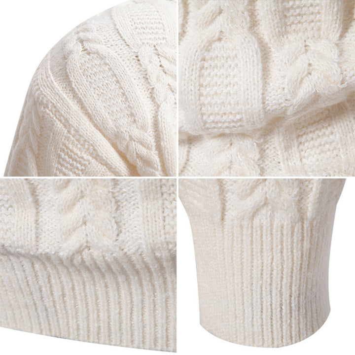 Herren modischer Rollkragenpullover mit strukturiertem Zopfmuster Echoarchiv