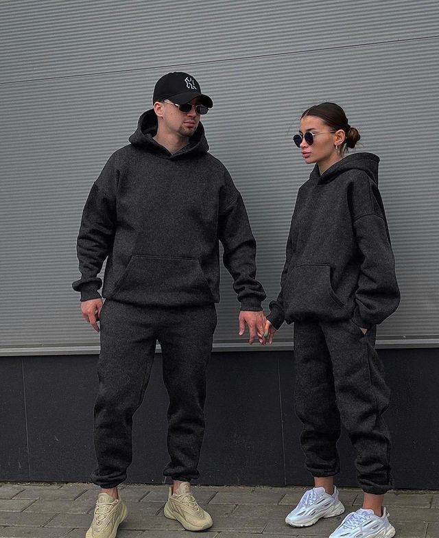 Unisex Oversize-Kapuzenpullover und Relax-Jogginghose Set aus hochwertiger Baumwollmischung Echo Archiv