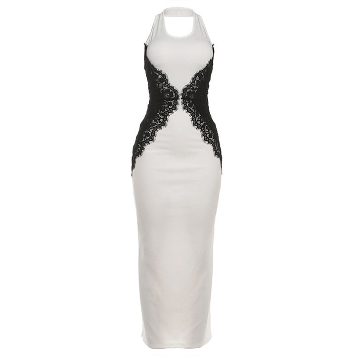 Damen Elegantes Spitzen-Maxikleid mit tiefem Schlüssel-Ausschnitt und figurformendem Design Echo Archiv