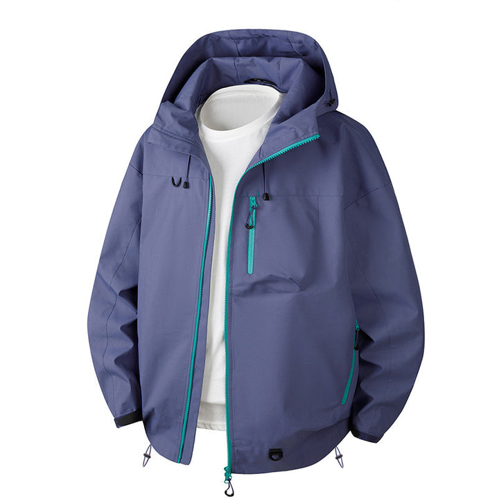 Herren Urbane Schutz-Softshelljacke mit verstellbarer Kapuze, Kontrast-Reißverschlüssen und Brusttasche Echo Archiv