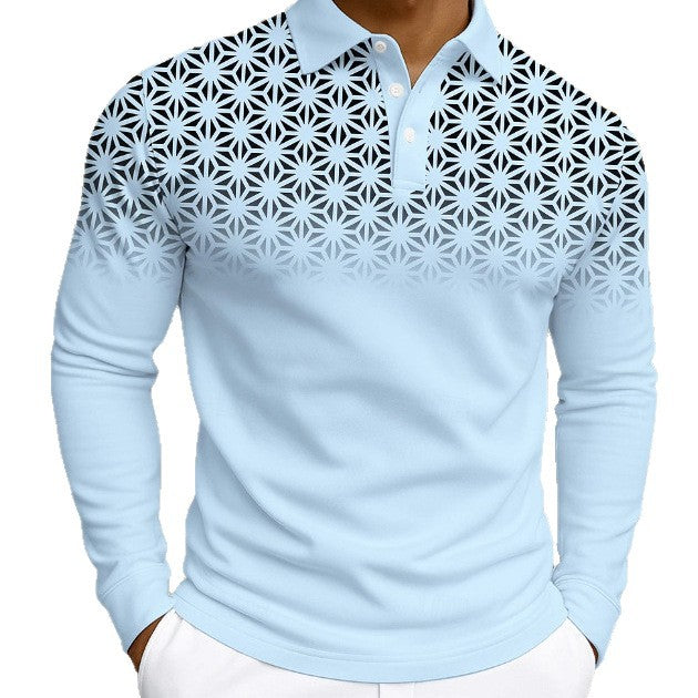 Herren Poloshirt mit trendigem, graphischen Mustermix Echoarchiv