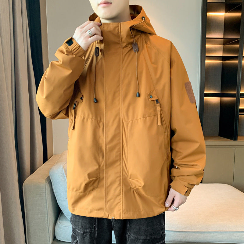 Herren lässige Outdoor-Jacke mit verstellbarer Kapuze und praktischen Taschen Echoarchiv
