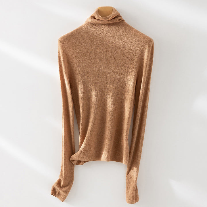 Damen Feiner ultraleichter Rollkragenpullover aus Stretch‑Feinstrick Echoarchiv