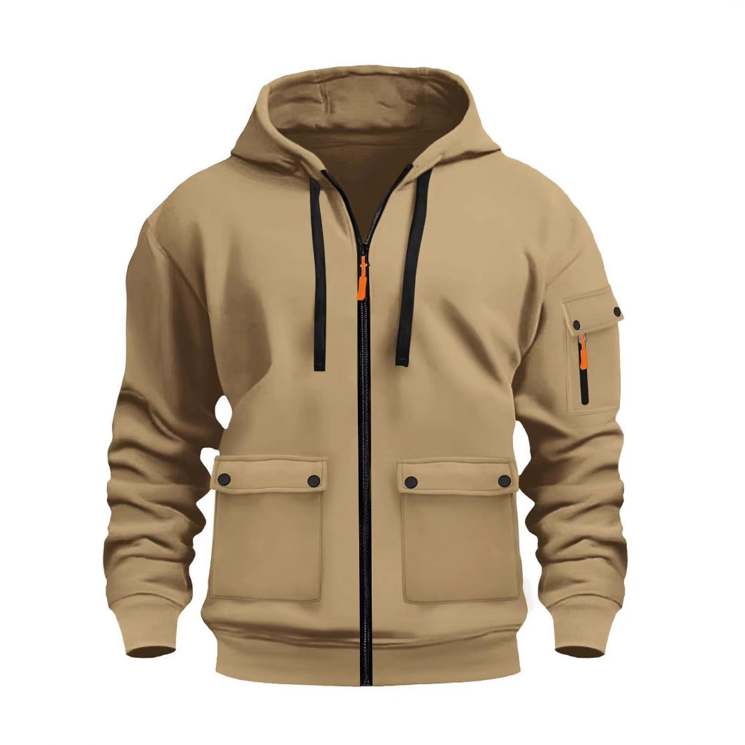 Herren funktionale Kapuzenjacke mit mehreren Taschen Echoarchiv