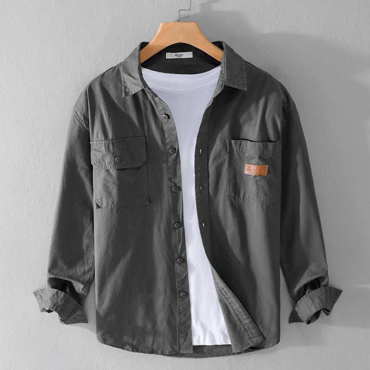 Herren Overshirt-Hemdjacke im Utility-Stil mit Brusttaschen Echoarchiv