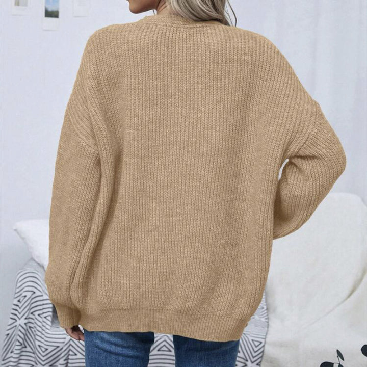 Damen Offener Oversize-Strickcardigan mit Raglanärmeln und feiner Rippenstruktur – Veloura