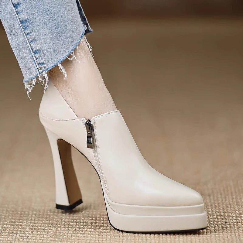 Damen Elegante Plateau-Stiefeletten mit Reißverschluss Echo Archiv