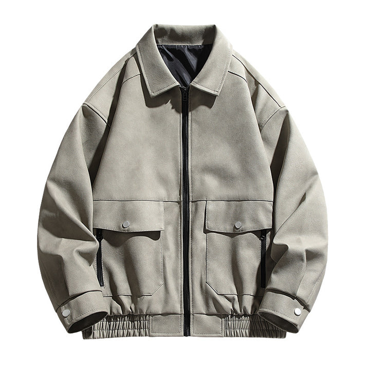 Herren lässige Utility-Jacke mit praktischen Taschen und elastischem Bund Echoarchiv