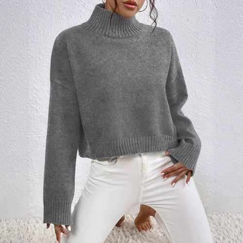 Damen modischer Kragenpullover aus weicher Wolle Echoarchiv