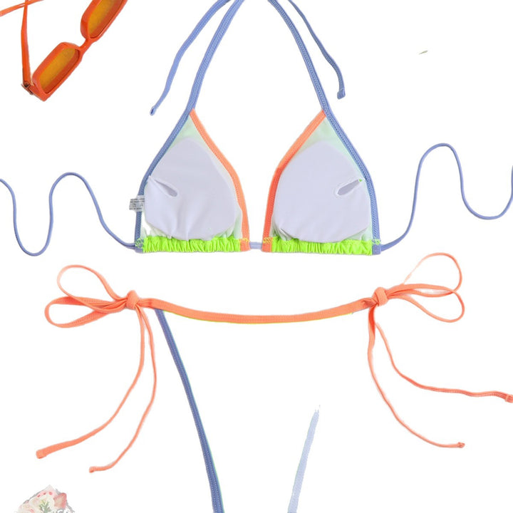 Damen Triangel-Bikini mit modischen Kontrastakzenten Echo Archiv