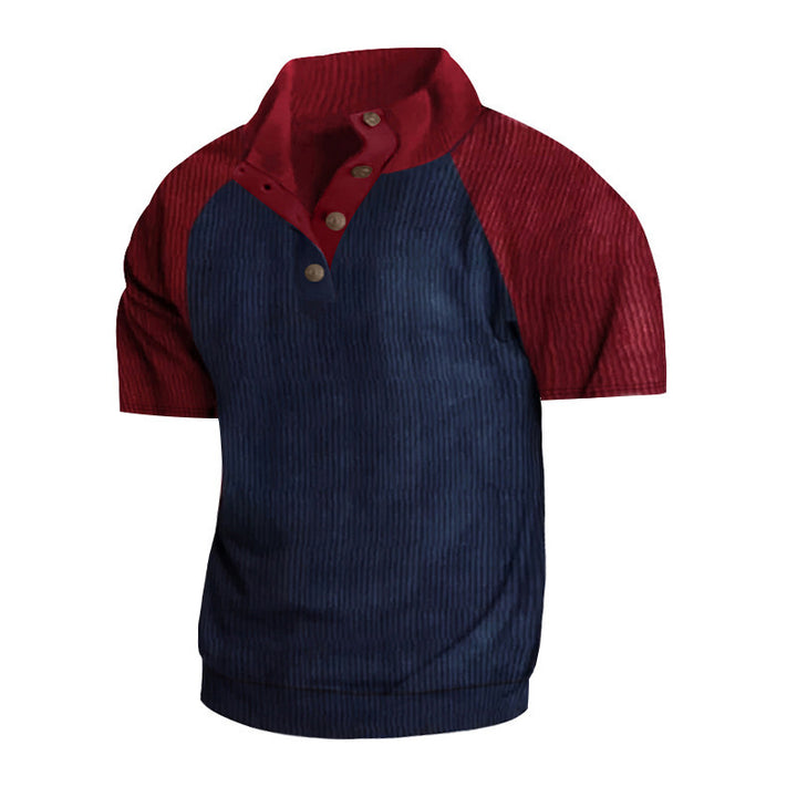 Herren nan Lagenlook-Oberteil mit Velours-Latz und kurzärmeliger Baumwoll-Einlage Echo Archiv