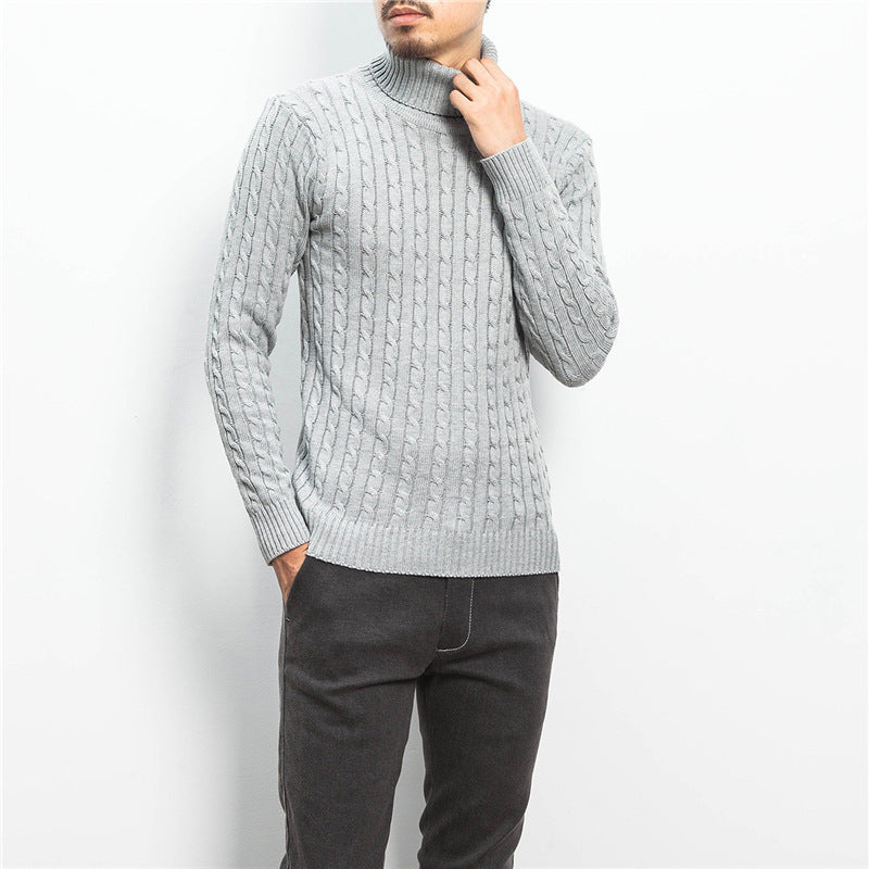 Herren nan Feinstrick-Rollkragenpullover mit Zopfmuster und schmaler Silhouette Echo Archiv