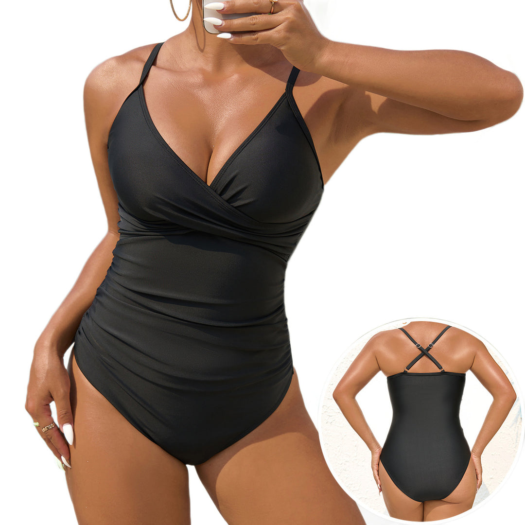 Damen Einteiliger Badeanzug mit raffiniertem Wickeldesign Echo Archiv