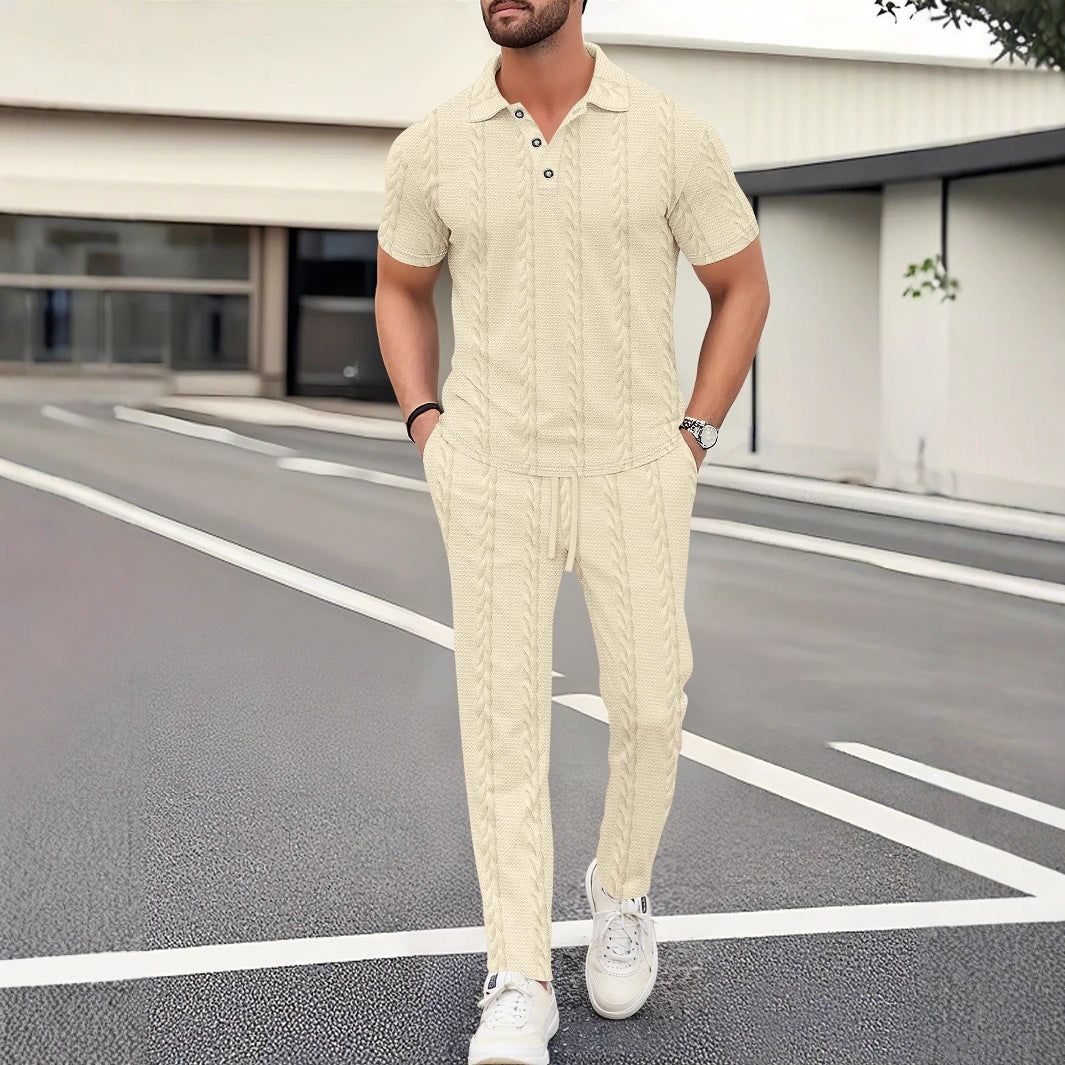 Herren Freizeitanzug mit strukturiertem Oberteil und bequemen Jogginghosen Echoarchiv