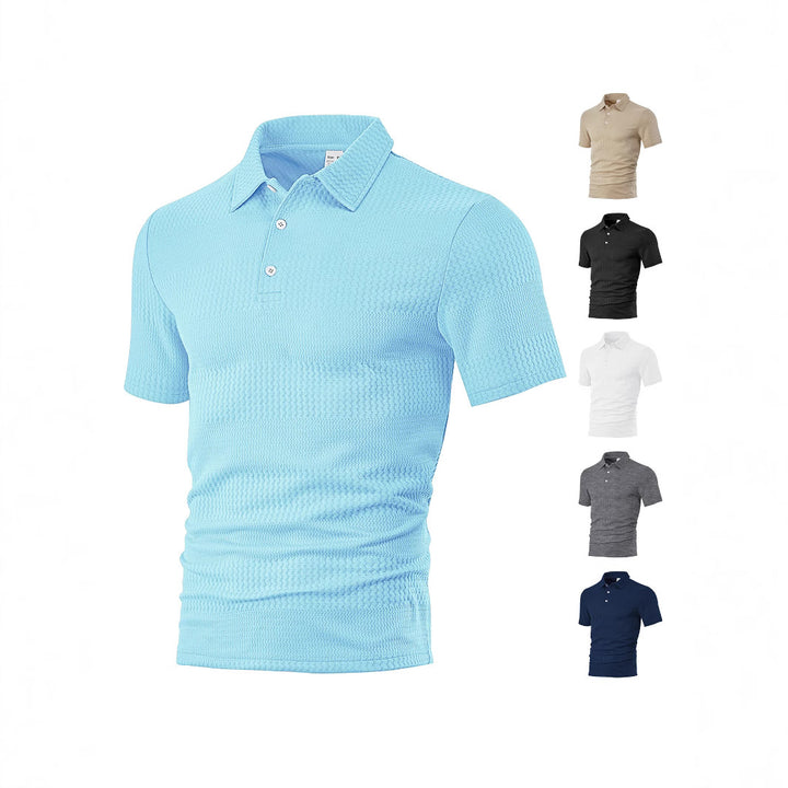 Herren Polohemd mit strukturiertem Design und atmungsaktiven Eigenschaften Echoarchiv