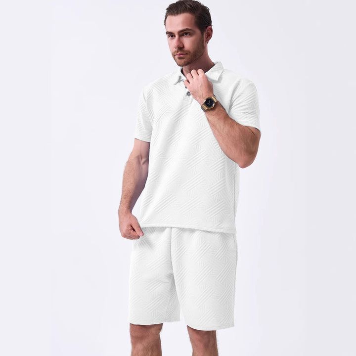 Herren Sportliches Set mit strukturiertem Oberteil und Shorts Echoarchiv