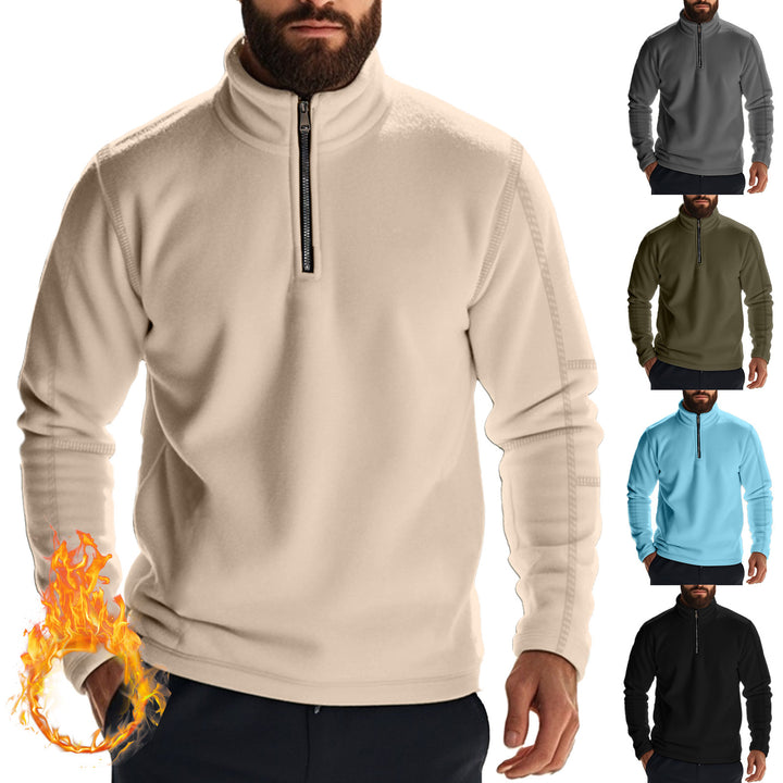 Herren Fleece-Pullover mit hohem Kragen und praktischer Reißverschlussöffnung Echoarchiv