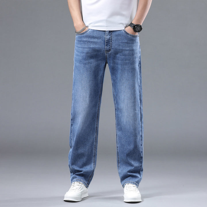 Herren Extraweite Denim-Baggy-Jeans mit geradem Bein & soften Waschungen Echoarchiv
