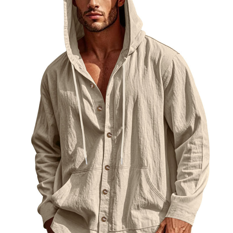 Herren Freizeitjacke mit Kapuze und Knopfverschluss Echoarchiv