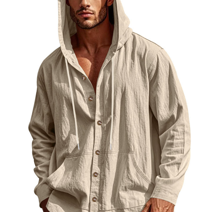 Herren Freizeitjacke mit Kapuze und Knopfverschluss Echoarchiv