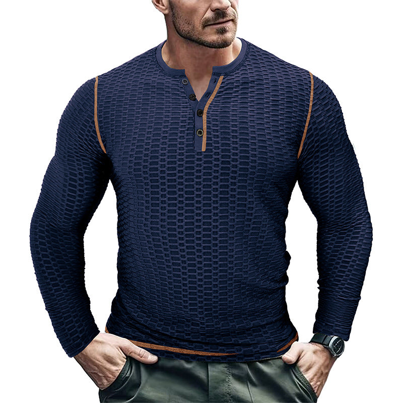 Herren Langarmshirt mit strukturierter Oberfläche Echoarchiv