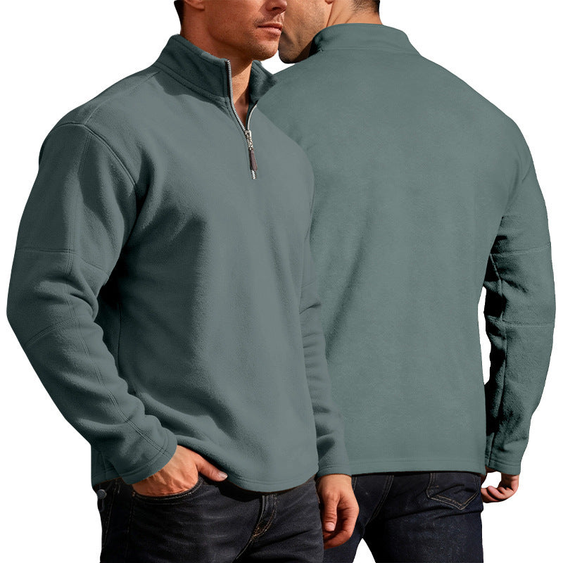 Herren Thermo-Fleece-Halbzip-Pullover mit Stehkragen Echoarchiv